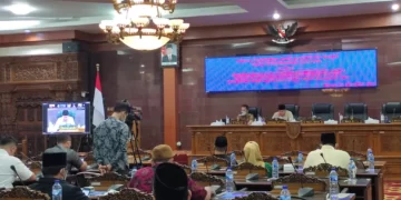 KONDUSIF: DPRD Kudus sedang mengadakan Rapat Paripurna untuk mendengar jawaban Bupati atas pandangan umum fraksi-fraksi terhadap Ranperda tentang perubahan APBD tahun 2021, Senin (18/10).