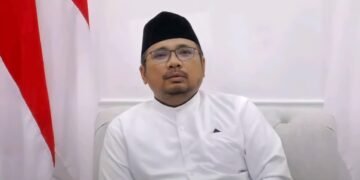 SAMBUTAN: Menteri Agama RI Yaqut Cholil Qoumas saat memberikan sambutan  secara virtual dalam acara Peringatan Maulid Nabi Muhammad SAW. (ISTIMEWA/LINGKARJATENG)