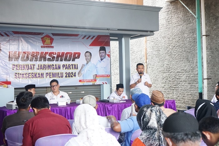 SINERGI: DPC Partai Gerindra Kudus adakan workshop “Perkuat Jaringan Partai Gerindra untuk Sukseskan Pemilu 2024” di Jekulo, Kudus, Minggu (12/12). (Istimewa/Lingkarjateng.id)