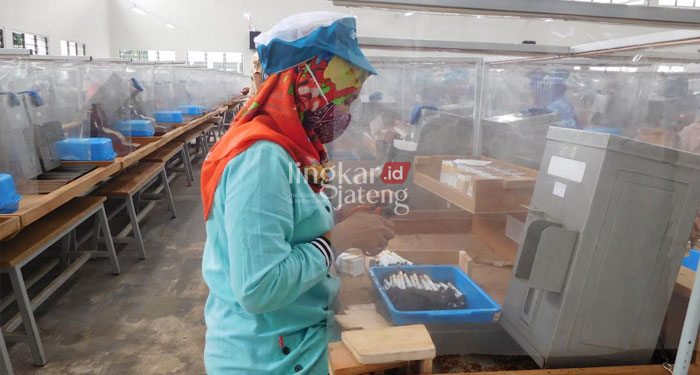 NISA HAFIZHOTUS SYARIFA / LINGKAR JATENG
ILUSTRASI: Buruh sedang bekerja di pabrik rokok.