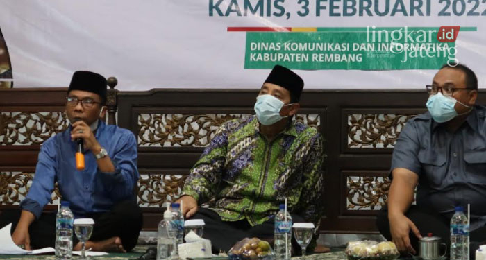 DISKUSI: Acara ngopi gayeng bersama Bupati, Wakil Bupati, Komunitas dan Media di Pendapo Museum Kartini.