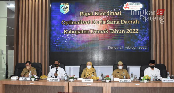 Pemkab Demak Gelar Kerjasama Lintas Sektor 25 Rapat Koordinasi (Rakor) Kerjasama Daerah Tahun 2022 yang diikuti kecamatan, instansi pemerintah serta lembaga terkait di Kabupaten Demak.