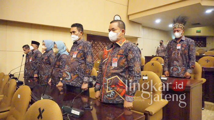 Ketua DPRD Kudus Masan saat menghadiri pelantikan ADKASI di Gedung Nusantara V MPR RI, Jakarta. (Istimewa/Lingkarjateng.id)