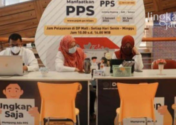 PELAYANAN: Direktorat Jendral Pajak (DJP) Jawa Tengah I membuka gerai pojok pajak di salah satu mal Kota Semarang untuk menyosialisasikan Program Pengungkapan Sukarela. (Ant/Lingkarjateng.id)