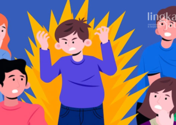 ILUSTRASI: Seseorang sedang marah di tengah-tengah kelompok orang. (Freepik @freepik/Lingkarjateng.id)