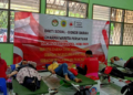 DONOR DARAH: Suasana kegiatan donor darah di kantor Badan Kesbangpol Pati pada Sabtu, 10 September 2022. (Arif Febriyanto/Lingkarjateng.id)