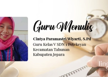 POTRET: Guru kelas V SDN Petekeyan, Kecamatan Tahunan, Kabupaten Jepara, Cintya Paramastri Wiyarti, S.Pd. (Istimewa/Lingkarjateng.id)