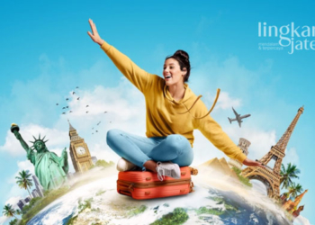 ILUSTRASI: Seorang perempuan berlibur keliling dunia. (Freepik @freepik/Lingkarjateng.id)