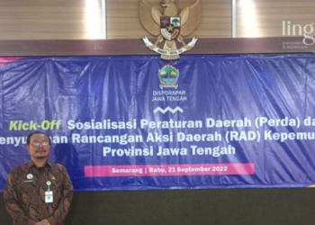 SOSIALISASI: Disporapar Jawa Tengah menggelar acara Kick-Off Sosialisasi Peraturan Daerah (Perda) dan Penyusunan Rancangan Aksi Daerah (RAD) Kepemudaan Provinsi Jawa Tengah pada Rabu, 21 September 2022. (Istimewa/Lingkarjateng.id)