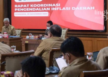 KOORDINASI: Rakor Tim Pengendali Inflasi Daerah yang digelar virtual pada Senin, 28 November 2022. (Istimewa/Lingkarjateng.id)