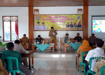 SOSIALISASI: Acara Sosialisasi Pemindahan Ibu Kota Kecamatan Kaliwungu Selatan di Aula Kantor Balai Desa Darupono pada Senin, 26 Desember 2022. (Arvian Maulana/Lingkarjateng.id)