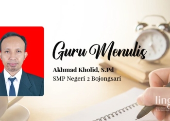 POTRET: Guru SMP Negeri 2 Bojongsari, Kabupaten Purbalingga, Akhmad Kholid. S.Pd. (Istimewa/Lingkarjateng.id)