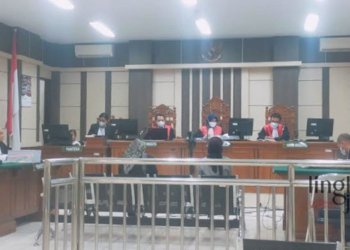 SIDANG: Suasana sidang di Pengadilan Tipikor Semarang pada Senin, 2 Januari 2023. (Muhamad Ansori/Lingkarjateng.id)