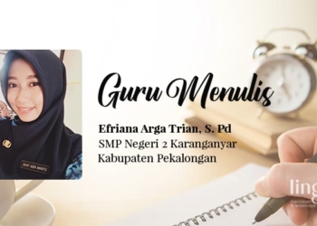 POTRET: Guru SMP Negeri 2 Karanganyar, Kabupaten Pekalongan, Efriana Arga Trian, S.Pd. (Istimewa/Lingkarjateng.id)