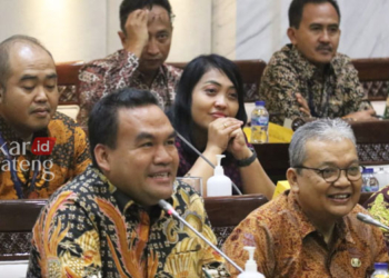 AUDIENSI: Bupati Blora, Arief Rohman (depan paling kiri) bersama rombongan Pemkab Blora saat audiensi ke komisi XI DPR RI. (Dok. Humas Pemkab Blora/Lingkarjateng.id)