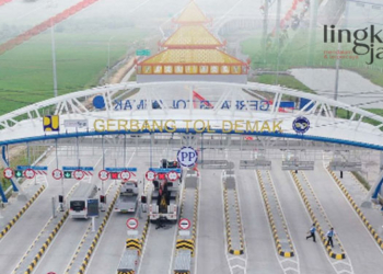 POTRET: Ilustrasi gerbang Tol Demak. (Dok. Instagram PP Semarang Demak/Lingkarjateng.id)