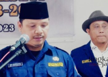 SAMBUTAN: Camat Dukuhseti, Agus Sunarko, saat menghadiri Pelantikan Karang Taruna Kecamatan Dukuhseti pada Selasa, 14 Maret 2023. (Istimewa/Lingkarjateng.id)