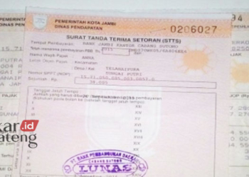 ILUSTRASI: Bukti pembayaran pajak bumi dan bangunan (PBB). (Istimewa/Lingkarjateng.id)