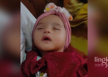 POTRET: Bayi umur tiga bulan bernama Mazaya Keyra El Naura putri dari Mohammad Sholeh Ika yang mendadak hilang saat tidur di rumah Desa Kauman RT 04 RW 01, Kelurahan Pati Kidul, Kabupaten Pati. (Istimewa/Lingkarjateng.id)