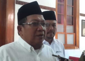POTRET: Ketua DPD Partai Gerindra Jawa Tengah, Abdul Wahid saat memberikan keterangan. (Ihza Fajar/Lingkarjateng.id)