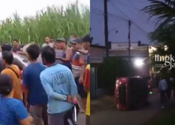 TKP: Lokasi kejadian dua pemotor warga Desa Pasucen, Kecamatan Trangkil, Kabupaten Pati dianiaya pengemudi mobil yang tak terima mobil diserempet pada Sabtu, 6 Mei 2023 petang. (Istimewa/Lingkarjateng.id)