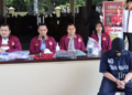 KONFERENSI PERS: Polrestabes ungkap kasus pembunuhan anak Pj Gubernur Papua Pegunungan di Mapolrestabes Kota Semarang pada Senin, 22 Mei 2023. (Dok. Humas Polrestabes Semarang/Lingkarjateng.id)