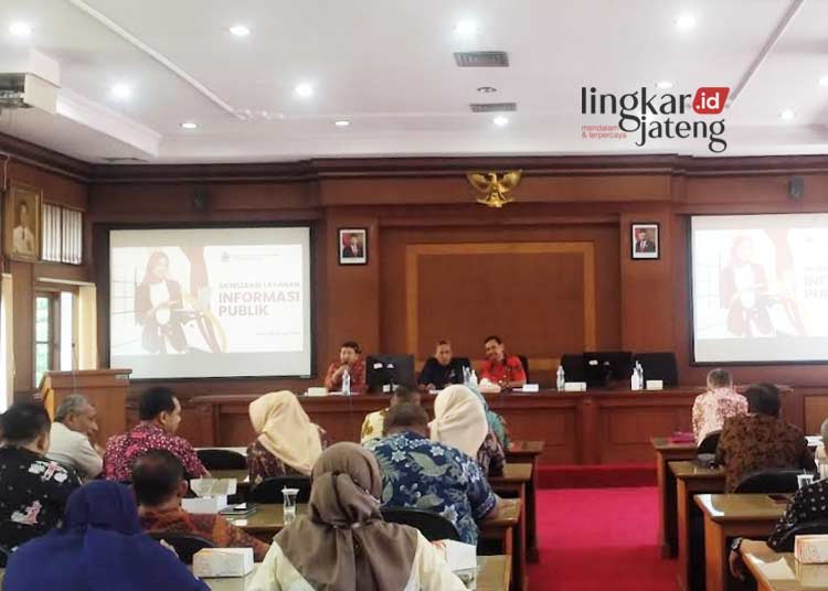 SOSIALISASI: Suasana Sosialisasi Keterbukaan Informasi Publik yang diselenggarakan Dinas Komunikasi dan Informatika (Diskominfo) Provinsi Jawa Tengah di Ruang Pragola Setda Pati pada Kamis, 22 Juni 2023. (Khairul Mishbah/Lingkarjateng.id)