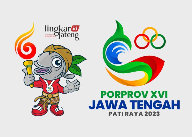 POTRET: Logo dan maskot Porprov Jateng 2023. (Lingkarjateng.id)