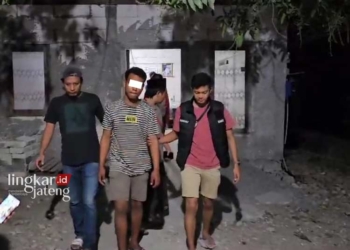 PENANGKAPAN: AFA alias Cemek, pria asal Desa Getasrejo diamankan Tim Satreskrim Polres Grobogan. (Eko Wicaksono/Lingkarjateng.id)