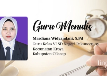 POTRET: Guru Kelas VI SD Negeri Pekuncen 05, Kecamatan Kroya, Kabupaten Cilacap, Mardiana Widyandani,S.Pd. (Istimewa/Lingkarjateng.id)