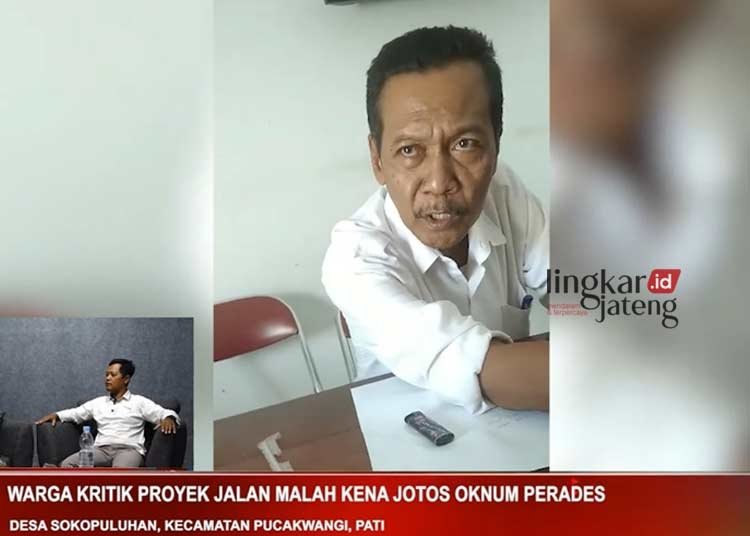 Perangkat Pukul Warga Pucakwangi, Kades Sokopuluhan Angkat Bicara 25 TANGKAPAN LAYAR: Kades Sokopuluhan, Sujani saat dialog terkait proyek jalan Sokopuluhan dalam program bedah opini Lingkar TV. (Dok. Lingkar TV/Lingkarjateng.id)