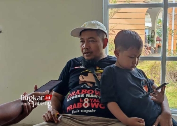 Ketua Loyalis Prbowo Pati (LPP), Wartoyo. (Tomi Budianto/Lingkarjateng.id)