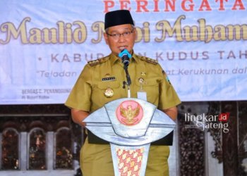 Pj Bupati Kudus, Bergas Catursasi Penanggungan. (Nisa Hafizhotus Syarifa/Lingkarjateng.id)