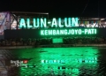 POTRET: Landmark ikon Alun-Alun Kembangjoyo Pati saat malam hari. (Google Photos Rizki_Riyan17/Lingkarjateng.id)