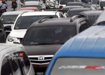ILUSTRASI: Kepadatan lalu lintas saat Nataru. (Antara/Lingkarjateng.id)