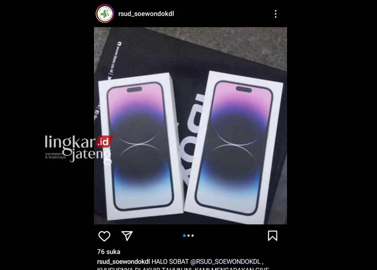 Kena Hack Instagram RSUD Soewondo Kendal Jadi Ajang Give Away Iphone Warga Diminta Waspada