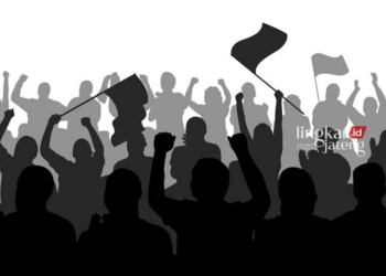ILUSTRASI: Massa gelar aksi unjuk rasa. (Freepik/Lingkarjateng.id)