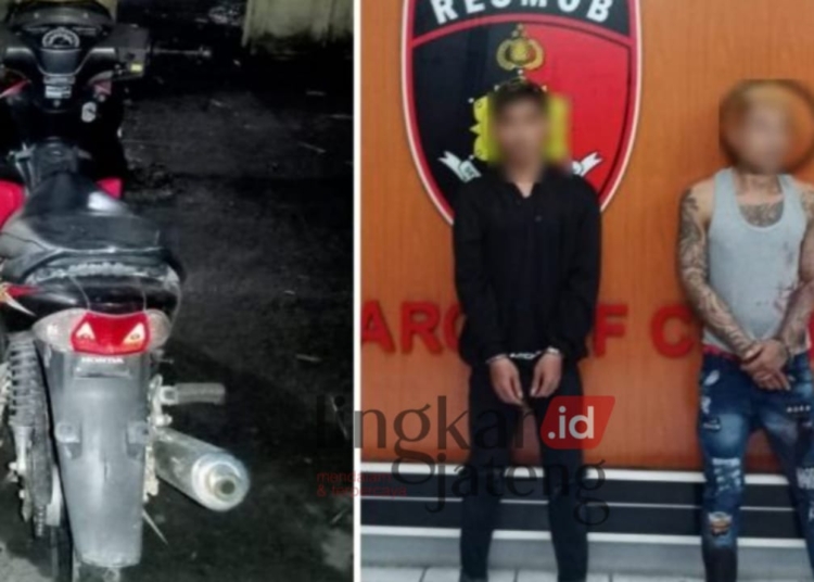 Motor Petani di Pati Lenyap Digasak Maling saat Parkir di Dekat Kebun Singkong 25 DIAMANKAN: Dua pelaku pencurian dan barang bukti berupa sepeda motor hasil curian berhasil diamankan, pada Rabu, 10 Januari 2024. (Polresta Pati for Lingkar/Lingkarjateng.id)