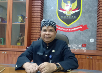 Kepala Badan Kesatuan Bangsa dan Politik (Bakesbangpol) Kabupaten Semarang, Suyana di Kabupaten Semarang, Rabu, 14 Februari 2024. (Hesty Imaniar/Lingkarjateng.id)