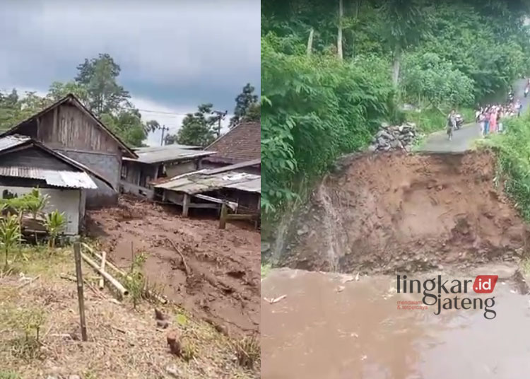 Breaking News, Banjir Bandang Kembali Terjang Desa Tajuk Getasan Semarang 25 ARUS DERAS: Banjir bandang untuk kedua kalinya melanda wilayah Kecamatan Getasan, tepatnya di tiga desa, yakni desa Jetak, Desa Batur, dan Desa Tajuk pada Rabu siang, 28 Februari 2024. (Tangkapan Video Warga/Lingkarjateng.id)