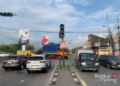 ARUS LANCAR; Kendaraan melintas di pertigaan Trengguli yang sebelumnya di lakukan pengalihan arus, Rabu, 27 Maret 2024. (M Burhanuddin Aslam/Lingkarjateng.id)