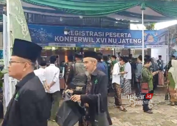 KONFERWIL : Konferwil XVI Nahdlatul Ulama Jawa Tengah yang digelar di Gedung Aswaja PCNU Kota Pekalongan, pada Selasa, 5 Maret 2024. (Arif Prayoga/Lingkarjateng.id)