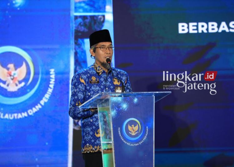 Sekretaris Daerah Provinsi Jawa Tengah Sumarno saat mengikuti penutupan rapat kerja teknis (Rakernis) KKP di Hotel Padma, Semarang, Kamis 25 April 2024. (Rizky Syhrul/Lingkarjateng.id)