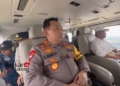 PATROLI UDARA: Kapolri Jenderal Listyo Sigit Prabowo melakukan patroli udara bersama dengan Menko PMK Muhadjir Effendy, Menteri Perhubungan Budi Karya Sumadi dan Panglima TNI Jenderal Agus Subiyanto. (Dok. Humas for Lingkar/Lingkarjateng.id)