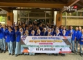 FOTO BERSAMA: Siswa SMK Bhina Tunas Bhakti (BTB) Juwana foto bersama saat kunjungan industri di PT Arkonin, Jakarta pada Senin, 21 April 2024. (SMK BTB Juwana/Lingkarjateng.id)