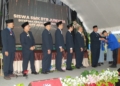 WISUDA: Prosesi wisuda SMK BTB Juwana, Kabupaten Pati di halaman sekolah setempat berlangsung khidmat pada Sabtu, 11 Mei 2024. (Vicky Rio/Lingkarjateng.id)