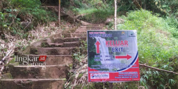 Jalur trekking di Curug Sewu Kendal yang kembali dibuka setelah tertutup longsor 25 tahun lamanya. (Dok. Pribadi/Lingkarjateng.id)