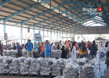 Kegiatan lelang terbuka di Tempat Pelelangan Ikan (TPI) Juwana unit 2 pada Rabu (12/6). (Setyo Nugroho/Lingkarjateng.id)