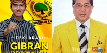 Kolase foto flyer "Deklarasi Gibran Rakabuming Raka for Ketum Golkar tahun 2024-2029" dan Firman Soebagyo yang masuk ke dalam bursa Ketum Golkar untuk menggantikan Airlangga Hartarto. (Dok. Lingkarjateng.id)
