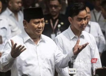 Pasangan Calon Presiden dan Wakil Presiden RI Terpilih periode 2024—2029, Prabowo Subianto dan Gibran Rakabuming Raka. (Antara/Lingkarjateng.id)